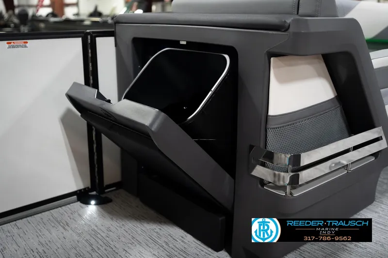 Slide: The Image of 2026 Bennington 22 MSB boat interior storage compartment with sleek design and modern features. - 30