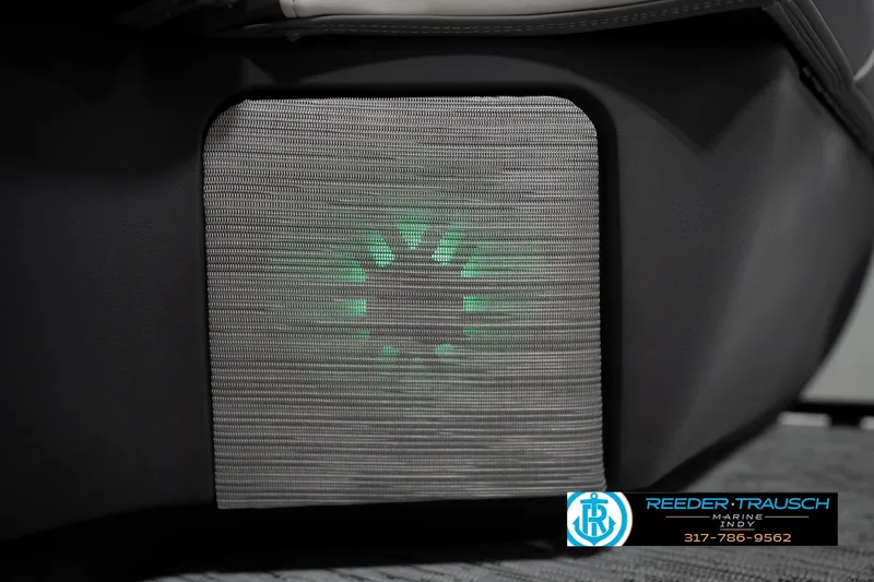 Slide: The Image of Speaker with green LED light on 2026 Bennington 22 MSB boat interior. - 42