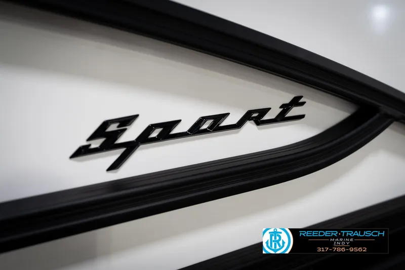 Slide: The Image of Close-up of 'Sport' emblem on 2026 Bennington 22 MSB boat. - 49