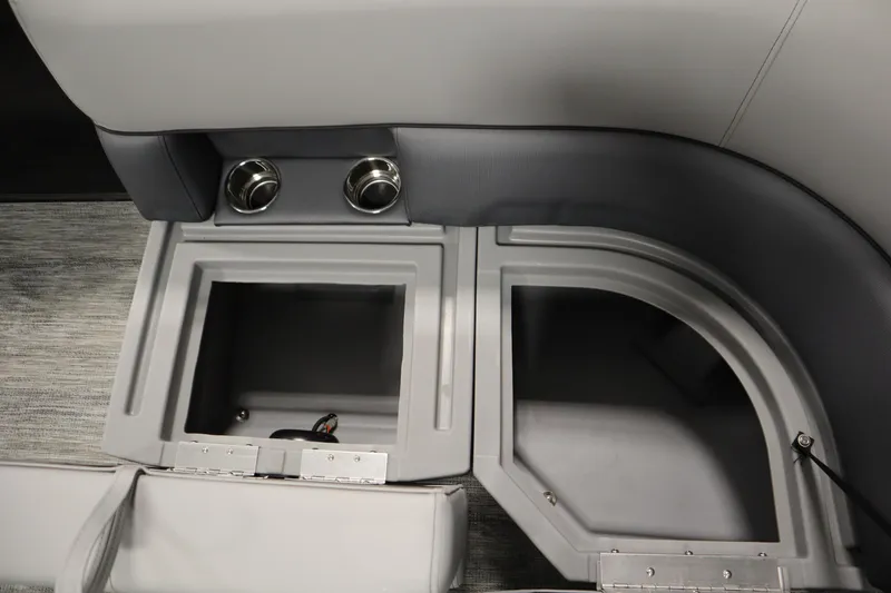Slide: The Image of Interior storage compartments of 2026 Bentley Pontoons LE 180 CR boat. - 12