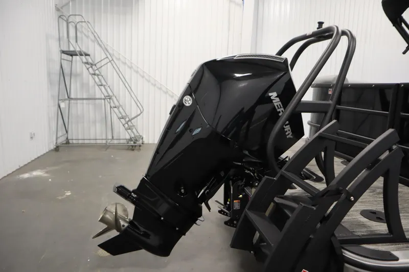 Slide: The Image of 2025 Bentley Pontoons Legacy 243 DL Navigator Tri-toon with Mercury outboard motor. - 36