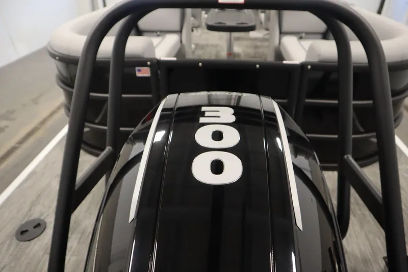 Slide: The Image of 2025 Bentley Pontoons Legacy 243 DL Navigator Tri-toon with 300 HP engine, interior view. - 37
