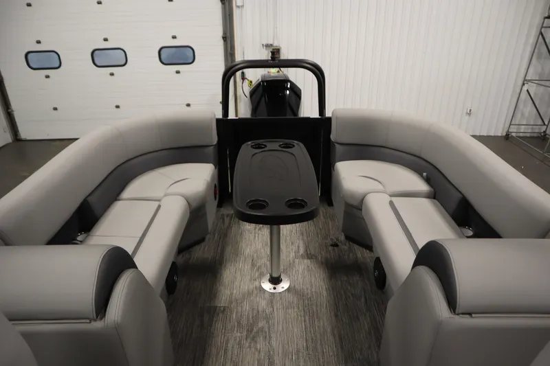 Slide: The Image of 2025 Bentley Pontoons Legacy 243 DL Navigator Tri-toon storage compartment interior. - 27