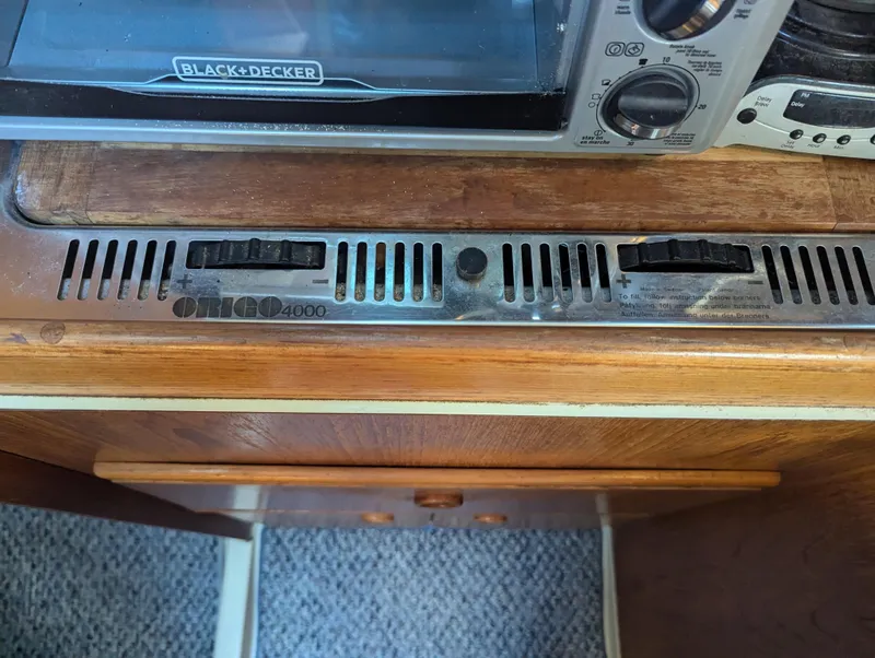 Slide: The Image of Origo 4000 stove controls on a 1985 Pearson P-28 sailboat. - 22