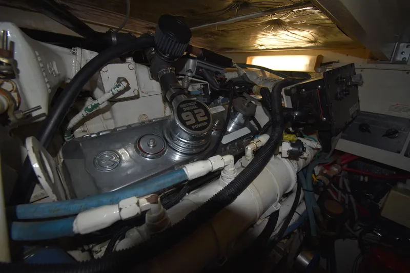 Slide: The Image of Engine room of a 1997 Tiara 4300 yacht with Detroit Diesel components. - 32