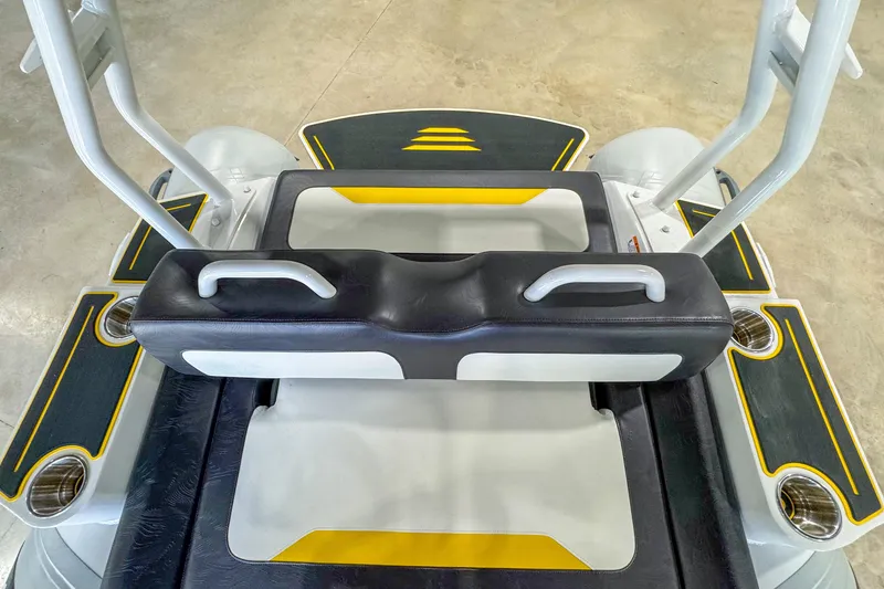 Slide: The Image of 2025 Highfield Velox 420 boat interior with sleek seating and modern design elements. - 3
