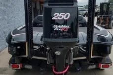 Slide: The Image of 2015 Triton 21 TrX boat with OptiMax Pro XS 250 engine, rear view. - 13