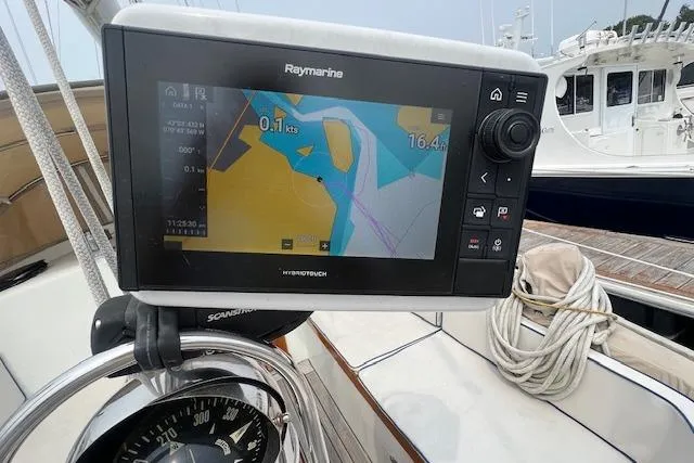 Slide: The Image of Raymarine navigation system on 1986 Little Harbor AFt Cockpit K/CB Sloop sailboat. - 30