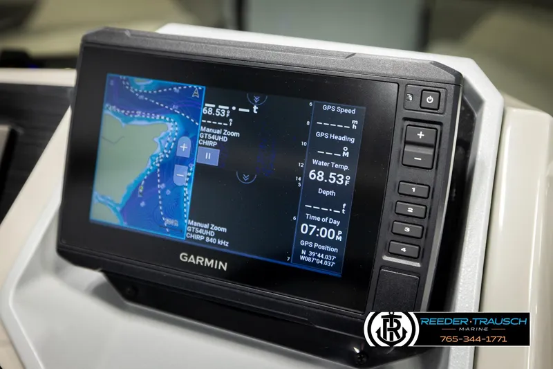 Slide: The Image of Garmin GPS display on 2023 SunChaser 23 Eclipse SSB boat dashboard. - 37