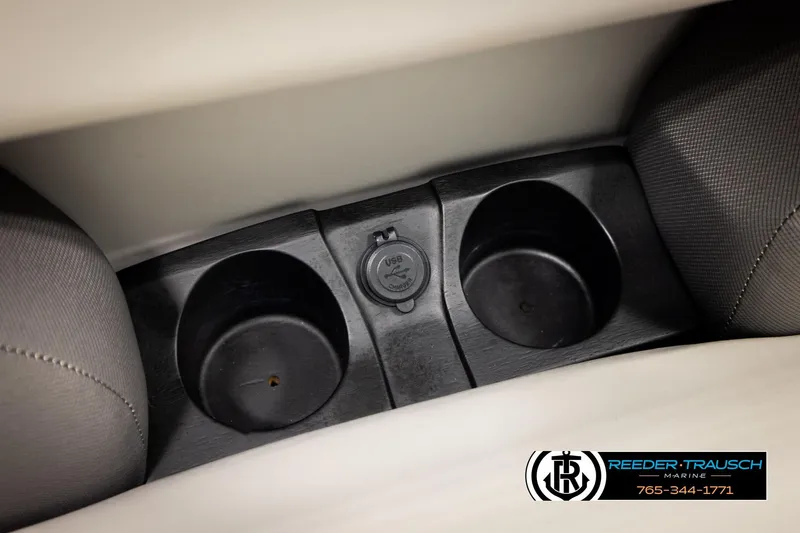 Slide: The Image of Cup holders and USB port in 2023 SunChaser 23 Eclipse SSB boat interior. - 44