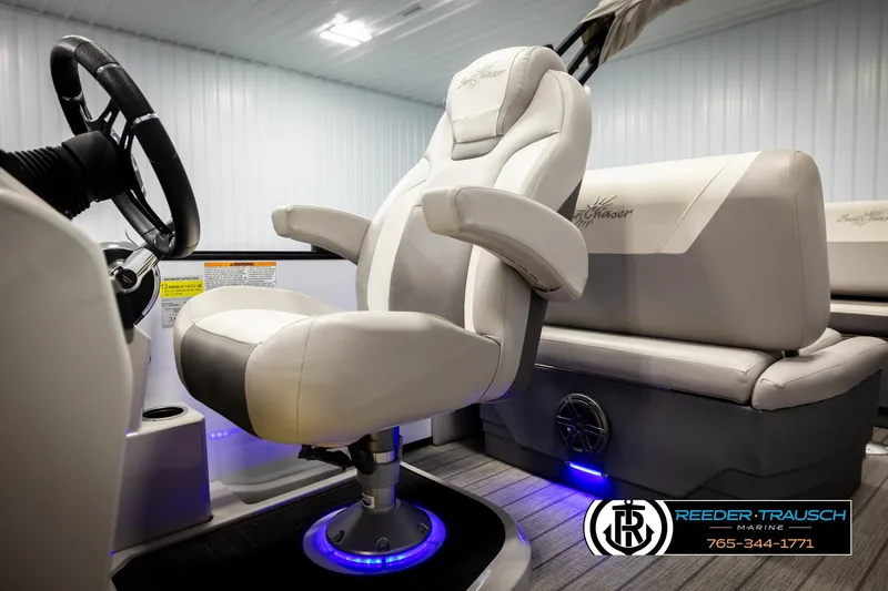 Slide: The Image of Luxurious interior of 2023 SunChaser 23 Eclipse SSB boat with plush seating and modern design. - 47