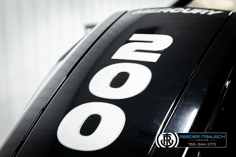 Slide: The Image of Close-up of Mercury 200 engine on 2023 SunChaser 23 Eclipse SSB boat. - 52