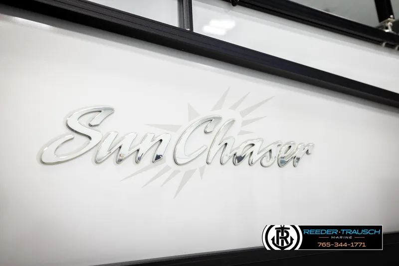 Slide: The Image of 2023 SunChaser 23 Eclipse SSB boat logo with Reeder-Trausch Marine branding. - 59