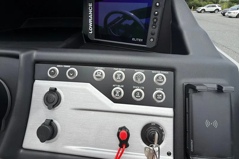 Slide: The Image of Control panel of 2026 Berkshire 23CL STS 2.75 boat with Lowrance display. - 13
