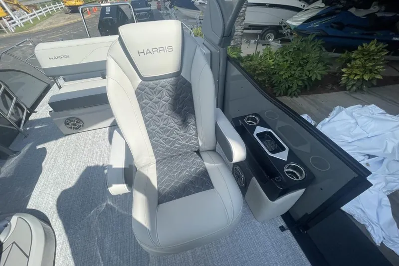 Slide: The Image of Luxury seating on 2026 Harris Grand Mariner 250 boat, featuring elegant design and comfort. - 6