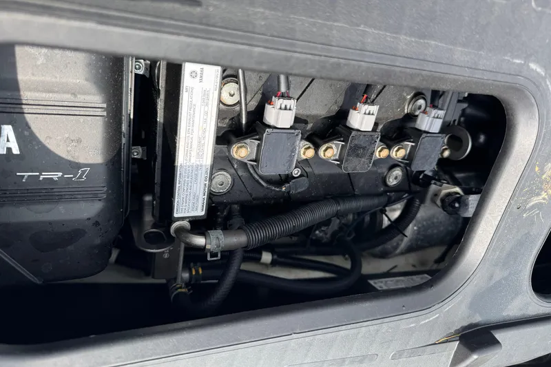 Slide: The Image of Engine compartment of a 2020 Yamaha WaveRunner EX Deluxe, showcasing internal components. - 9