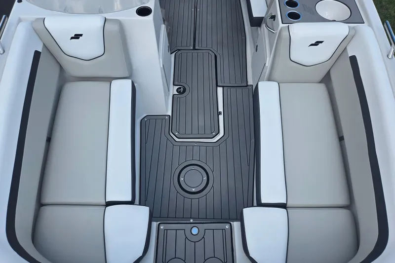 Slide: The Image of 2024 Starcraft SVX 191 OB boat interior with sleek seating and modern design. - 17