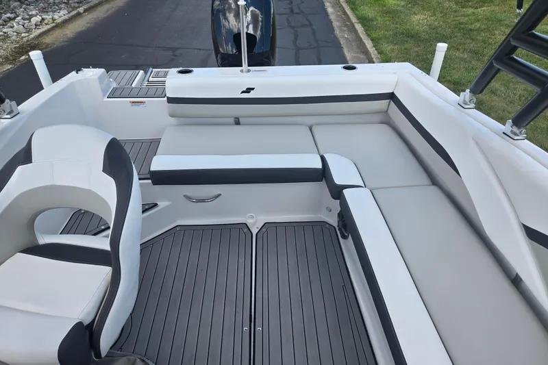 Slide: The Image of 2024 Starcraft SVX 191 OB boat interior with sleek seating and modern design. - 20