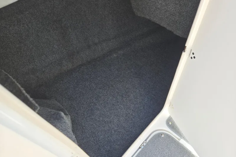Slide: The Image of 2011 Yamaha AR210 boat interior storage compartment with carpeted flooring. - 15