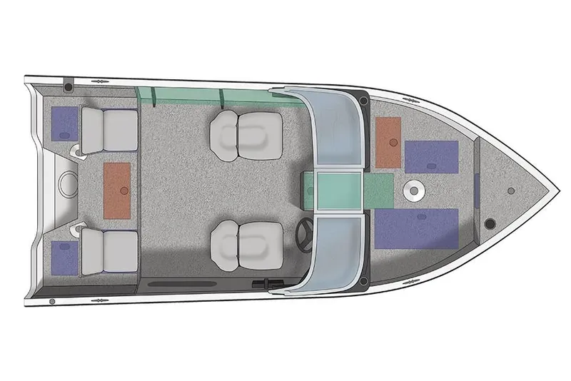 Slide: The Image of Manufacturer Provided Image: Top view of 2019 Crestliner 1650 Fish Hawk WT JS boat layout. - 18