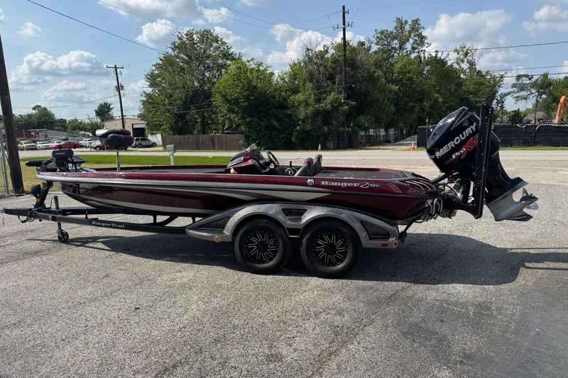 Slide: The Image of 2014 Ranger Z521 Comanche boat with Mercury Pro XS engine on trailer. - 3