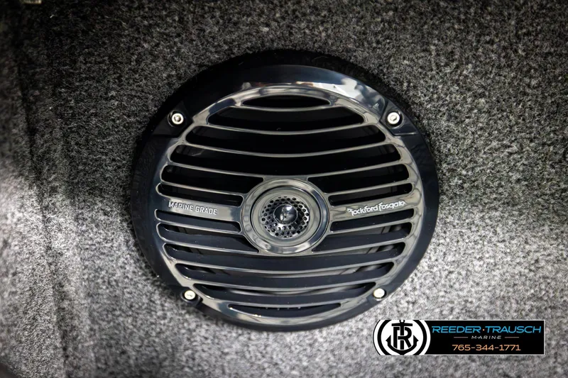 Slide: The Image of Marine-grade speaker in a 2026 Lund 1975 Tyee boat, featuring Rockford Fosgate design. - 49