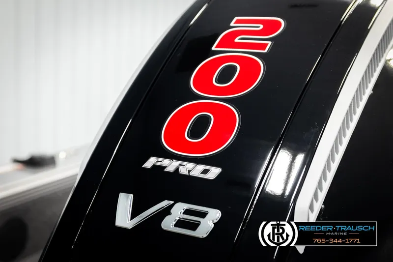 Slide: The Image of Close-up of a 2026 Lund 1975 Tyee V8 engine with "200 Pro" branding. - 53