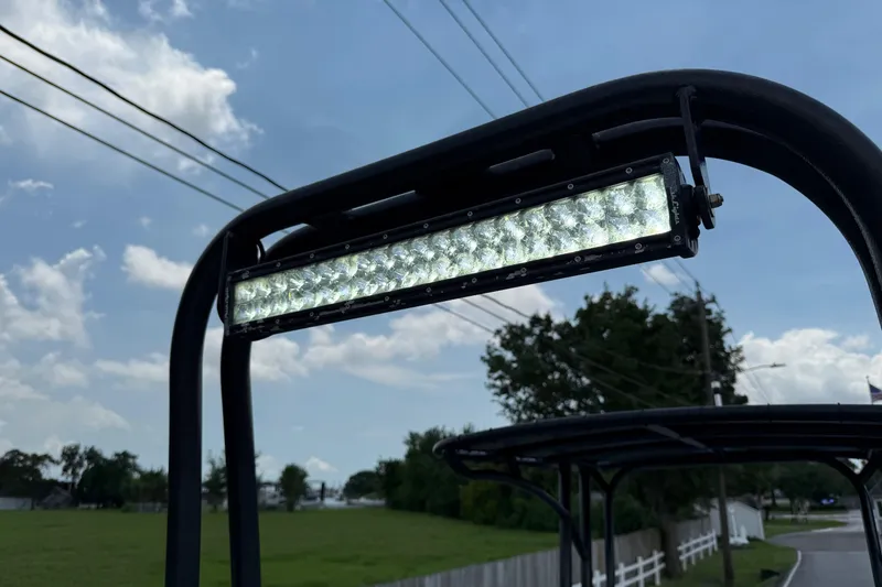 Slide: The Image of LED light bar on SCB R24, 2020 model, against a clear sky background. - 17