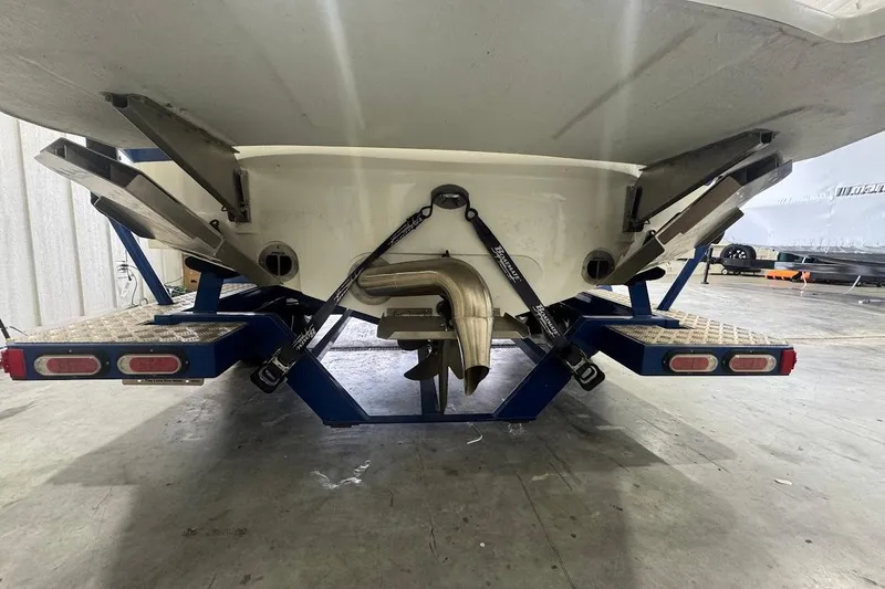 Slide: The Image of Rear view of 2019 MB F22 Tomcat boat on trailer in a garage. - 20