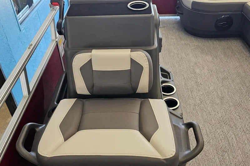 Slide: The Image of 2026 Sun Tracker BB-16 XL Select boat seat with cup holders and armrests. - 6