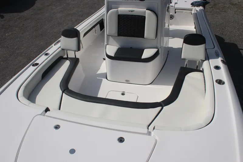 Slide: The Image of 2026 Tidewater 2500 Carolina Bay boat seats with stylish design and integrated speakers. - 32