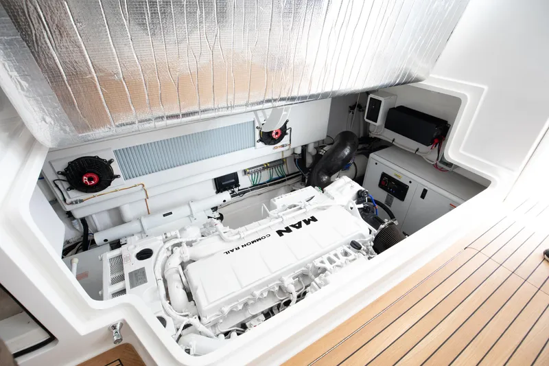 Slide: The Image of Engine room of 2023 Viking 46 Billfish yacht with MAN engine and modern equipment. - 25