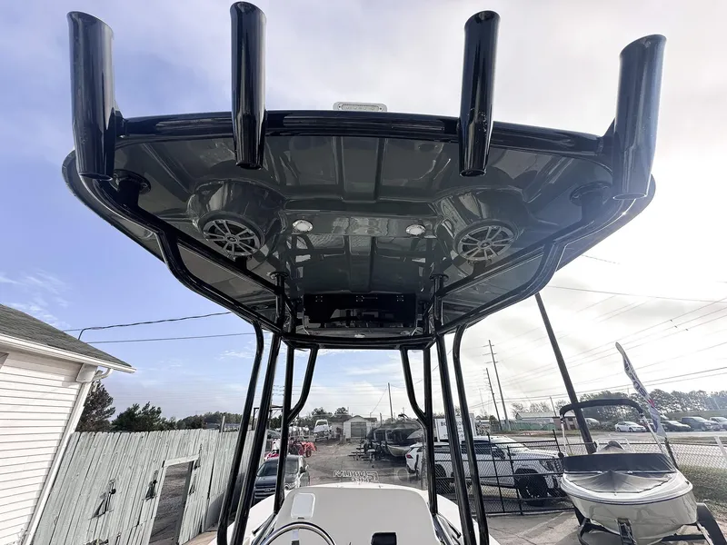 Slide: The Image of 2026 Carolina Skiff 22 Ultra Elite boat with spacious deck and modern design. - 28