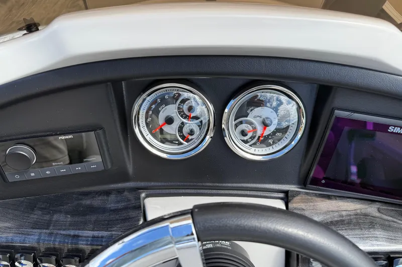 Slide: The Image of Dashboard of 2022 Avalon Catalina VRL - 25' with gauges and controls. - 25