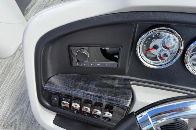 Slide: The Image of Dashboard of 2022 Avalon Catalina VRL - 25' with gauges and control panel. - 26