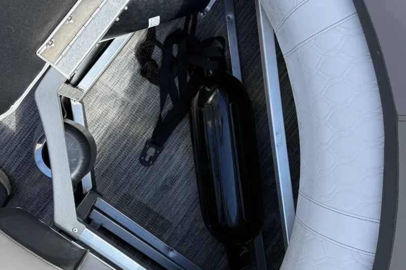 Slide: The Image of Interior of 2022 Avalon Catalina VRL - 25' boat with seating and storage area. - 39