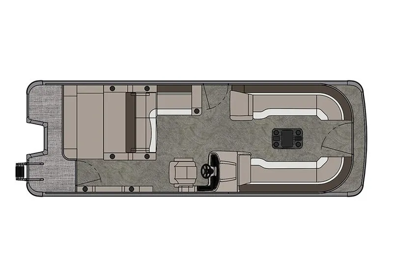 Slide: The Image of Top view of 2022 Avalon Catalina VRL 25' boat layout, featuring seating and helm. - 45