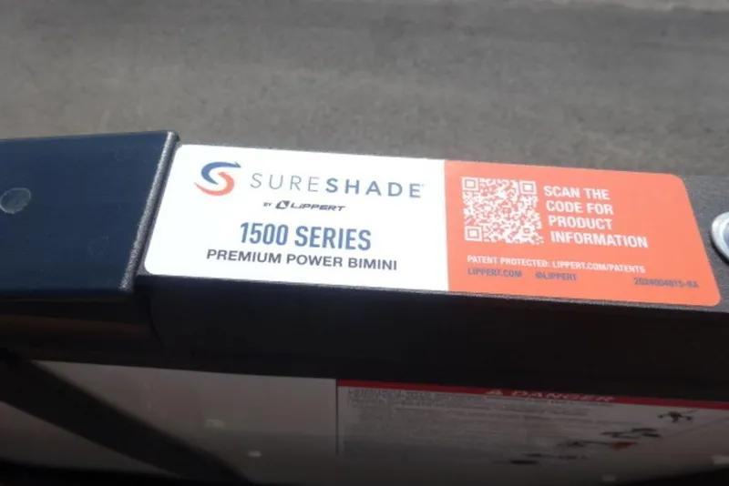 Slide: The Image of QR code on SureShade 1500 Series Premium Power Bimini, Harris Cruiser 250 LUX 2025. - 14