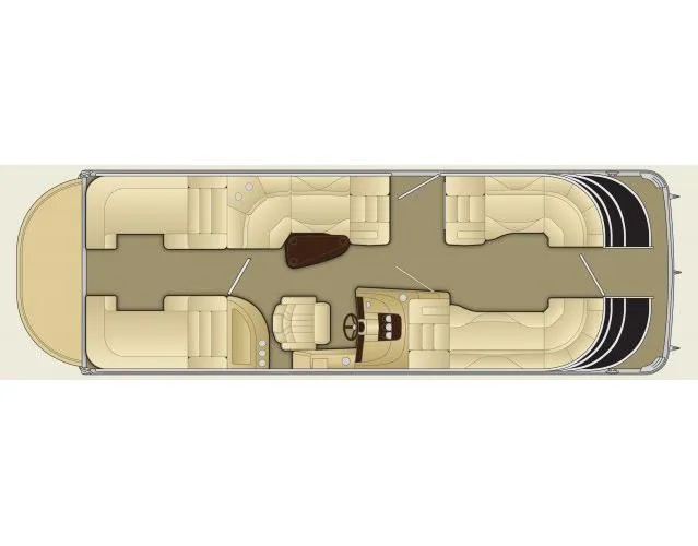 Slide: The Image of Manufacturer Provided Image: Top view of a 2012 Bennington 2575 QCW I/O pontoon boat layout. - 35