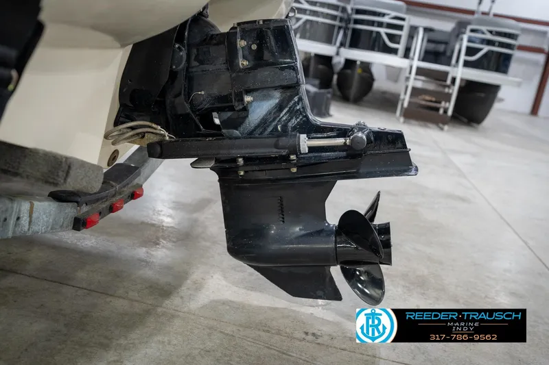 Slide: The Image of Close-up of 2005 Sea Ray 180 Sport logo on boat exterior. - 46