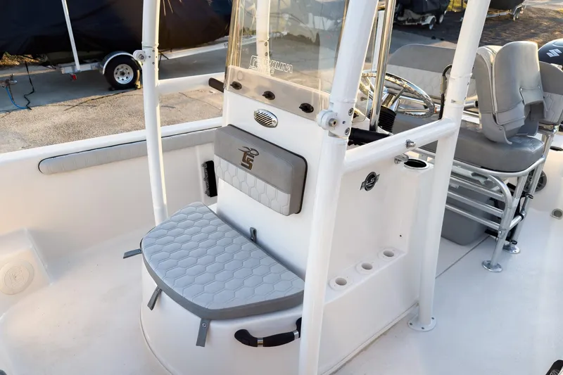 Slide: The Image of 2026 Carolina Skiff 19 LS boat interior with seating and console details. - 33
