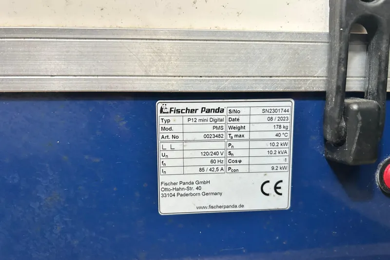 Slide: The Image of Label on Fischer Panda generator, model P12 mini Digital, for 2024 Regal 42 FXO. - 51