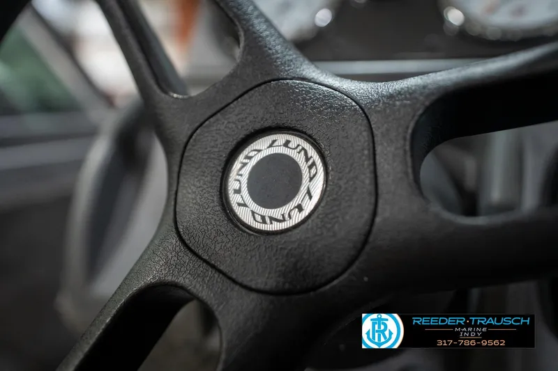 Slide: The Image of Close-up of 2014 Lund 1650 Rebel XS steering wheel with logo. - 35