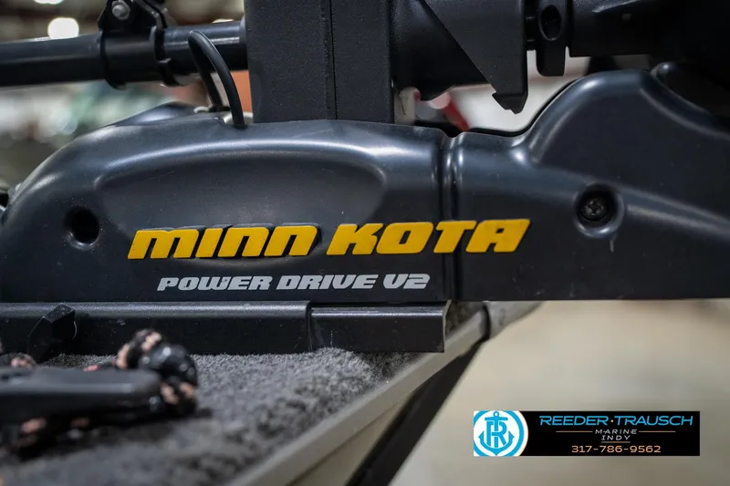Slide: The Image of Minn Kota Power Drive V2 motor on 2014 Lund 1650 Rebel XS boat. - 53