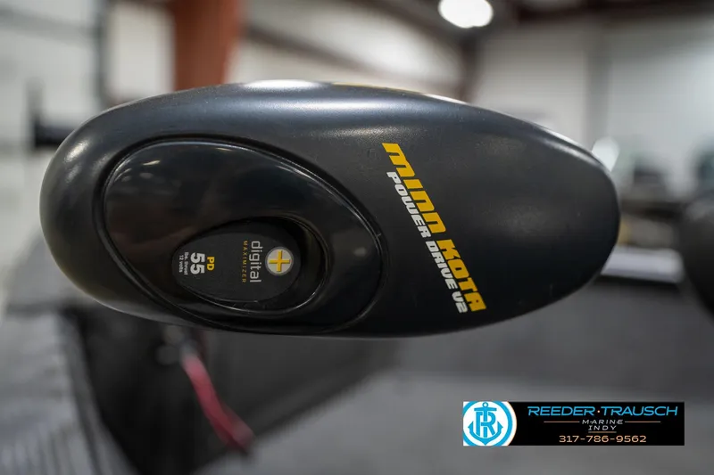 Slide: The Image of Minn Kota Power Drive V2 motor on 2014 Lund 1650 Rebel XS boat. - 55