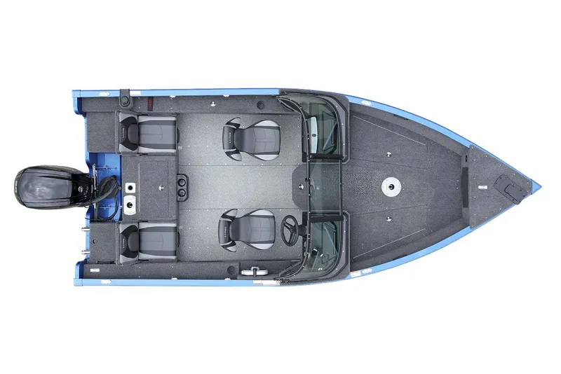 Slide: The Image of 2026 Lund 1675 Adventure Sport boat with a sleek seat and motor on display. - 29