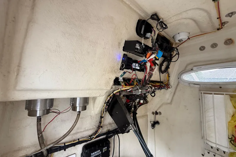 Slide: The Image of Interior wiring and components of a 2018 Release 208 RX boat. - 22