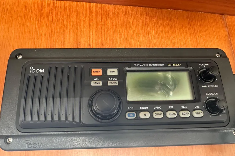 Slide: The Image of Icom VHF marine transceiver IC-M127 on 2000 Eagle 40 Pilothouse Trawler. - 37