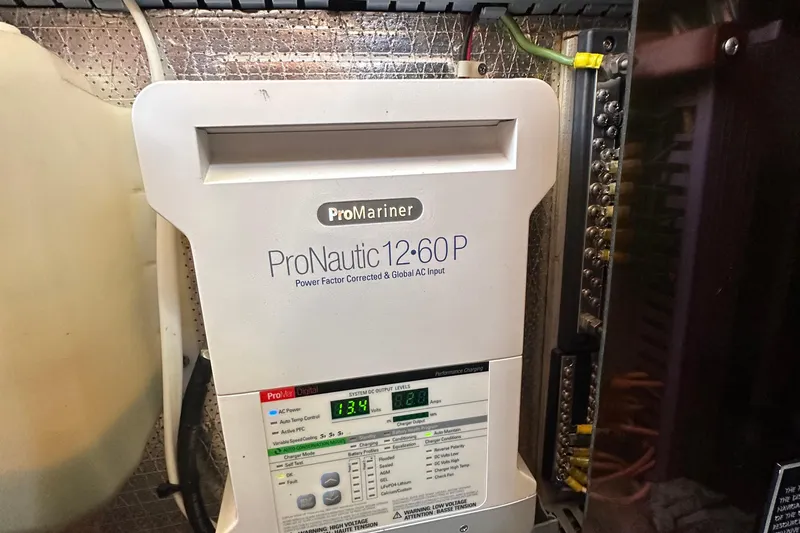 Slide: The Image of ProNautic 12-60P charger in 2000 Eagle 40 Pilothouse Trawler engine room. - 59