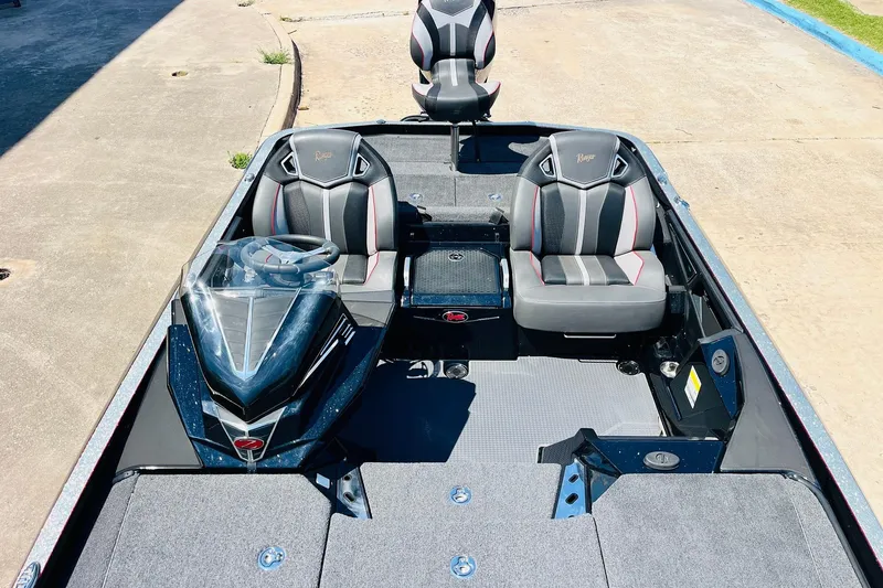 Slide: The Image of 2024 Ranger Z521R Ranger Cup Equipped boat interior with sleek seating and modern dashboard. - 30
